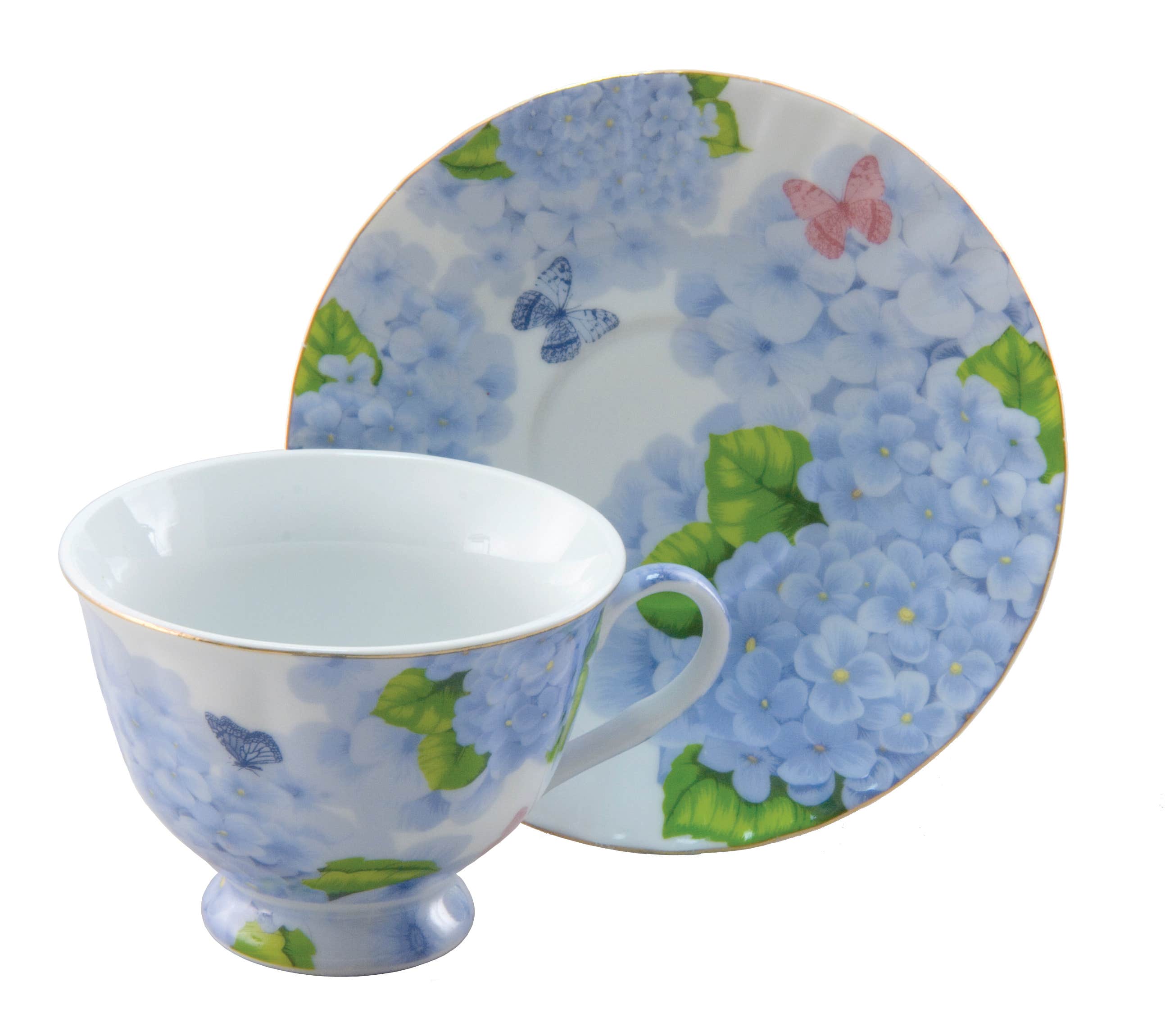 3 Floral Ceramic Tea Cup and Saucer Set