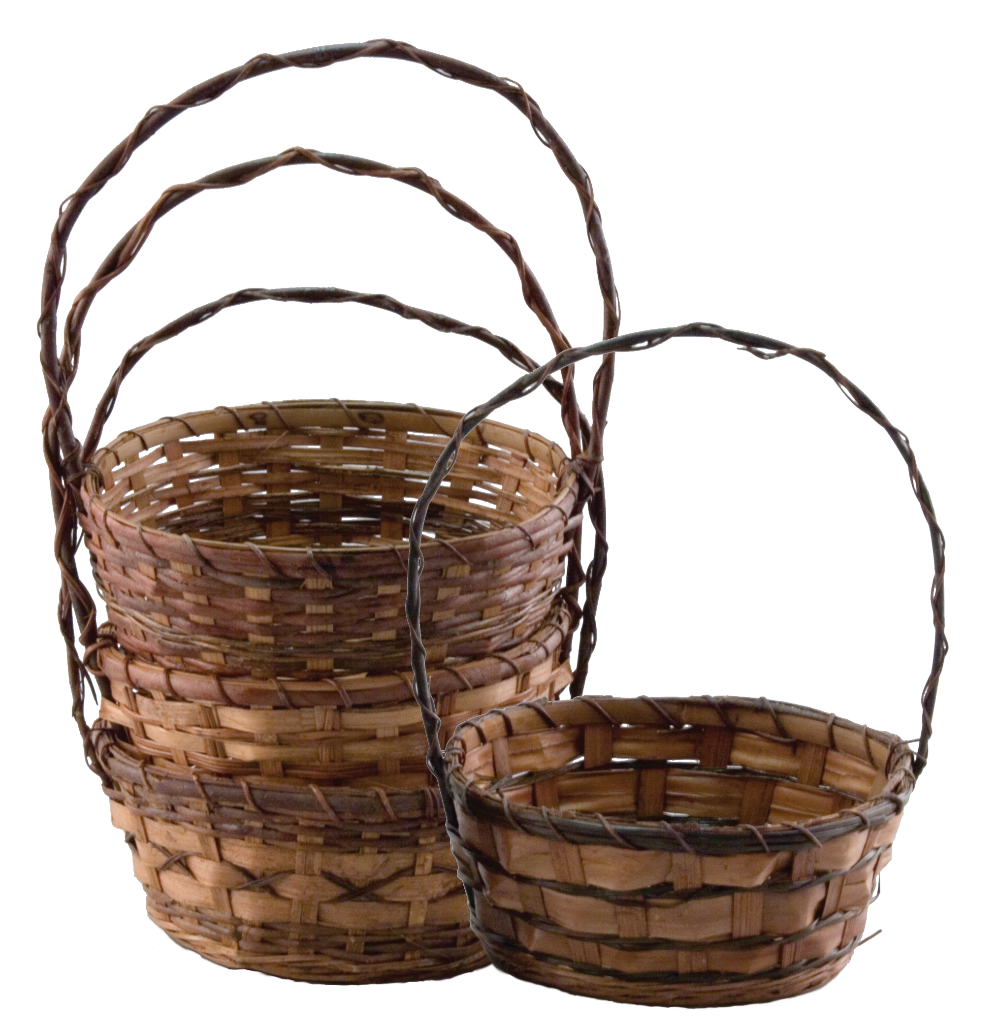 6 Round Bamboo & Fern Basket, Assorted