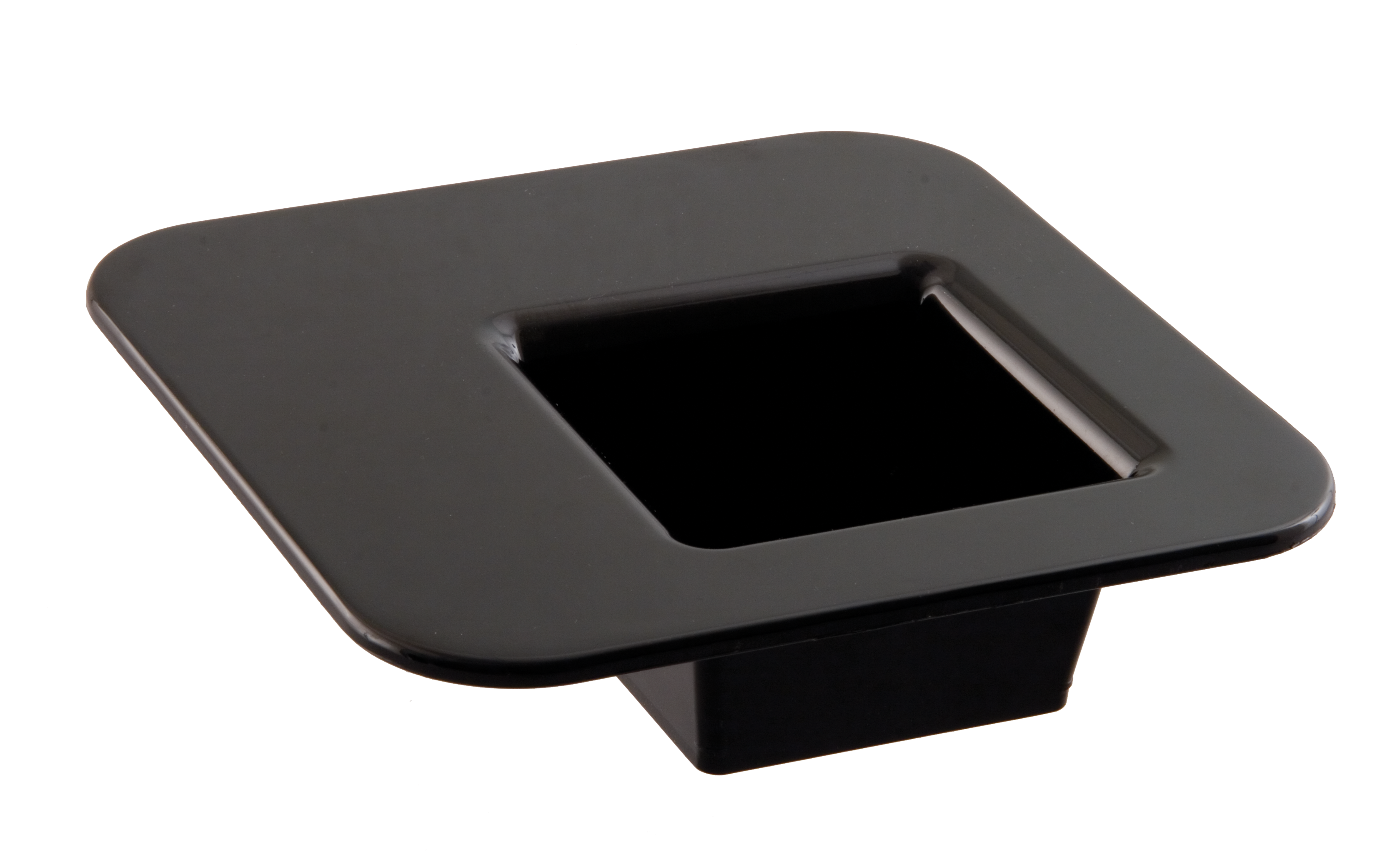 6 Square Black Plastic Mesa Dish