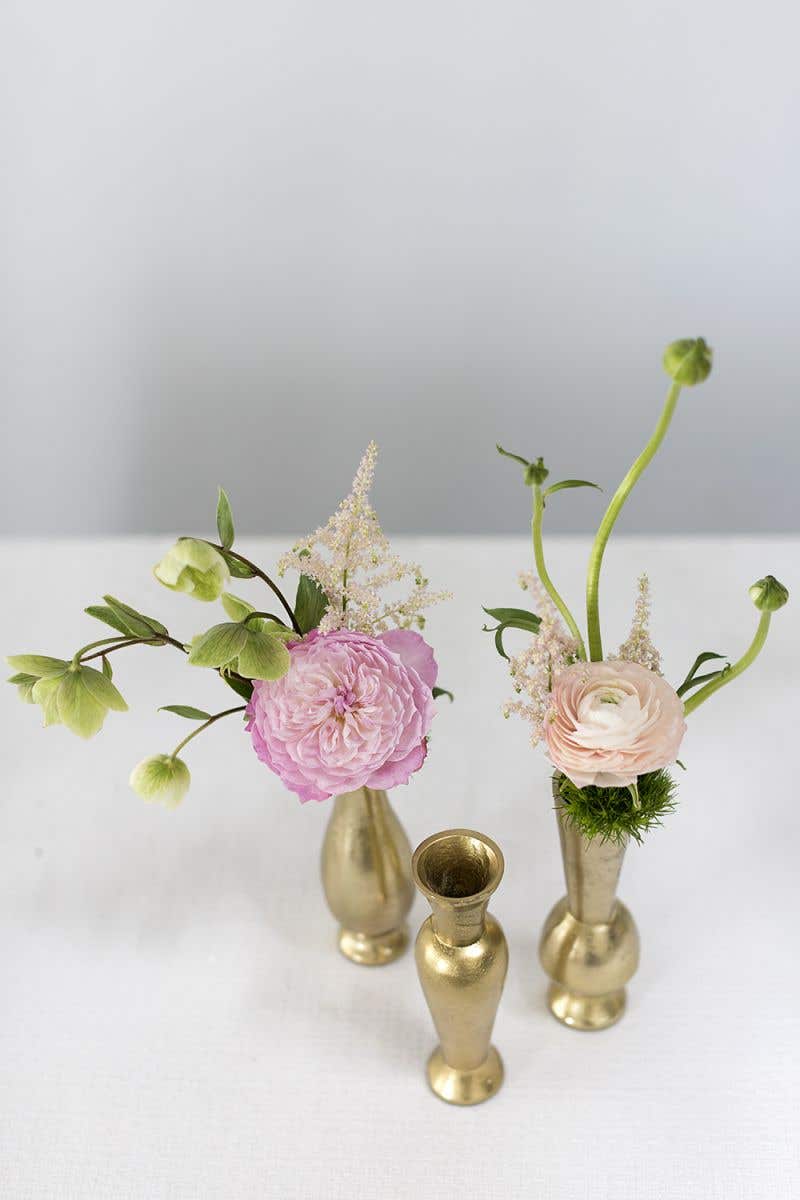 2 x 6 Henna Gold Bud Vases, 12-Case