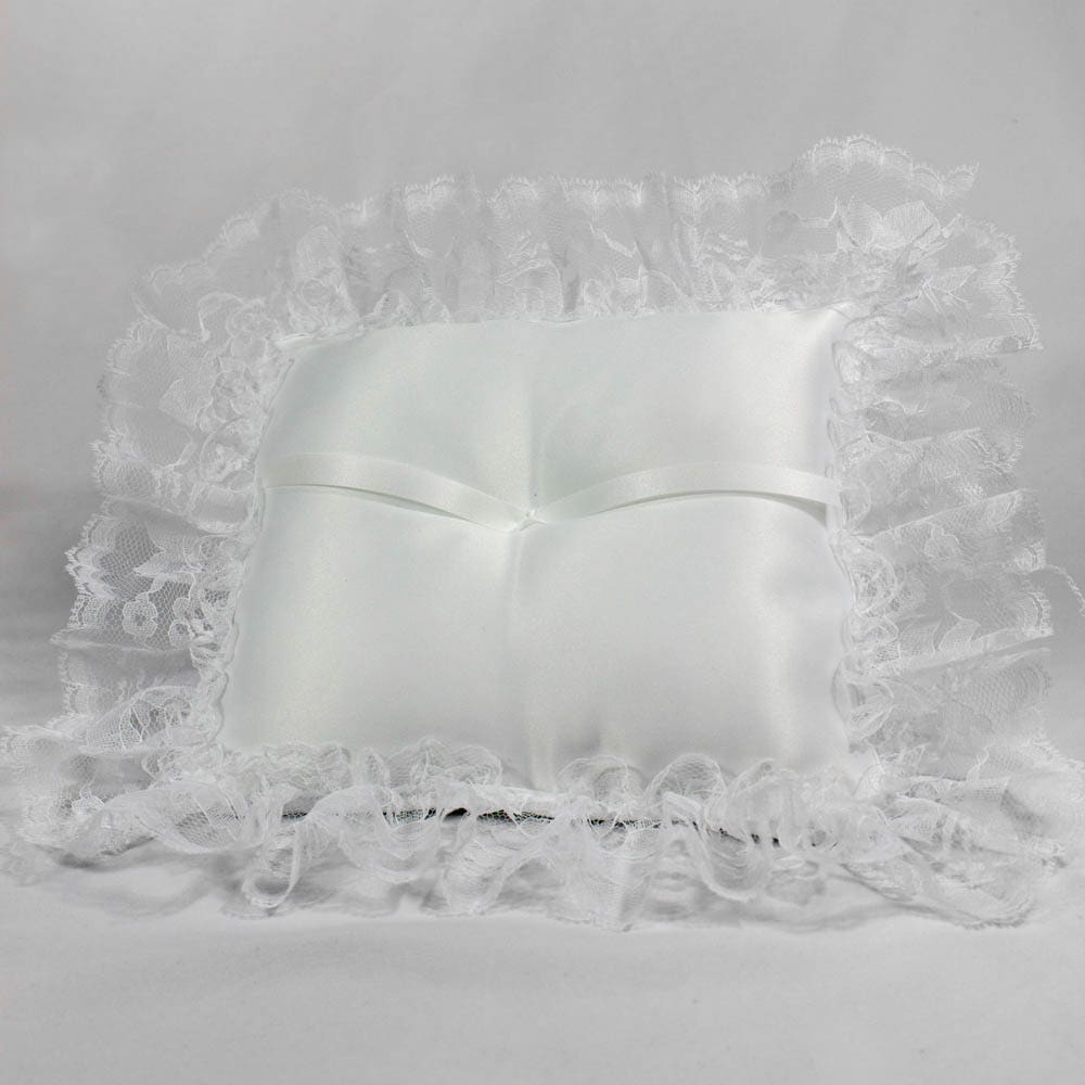 11 x 12 White Satin Rectangle Pillow
