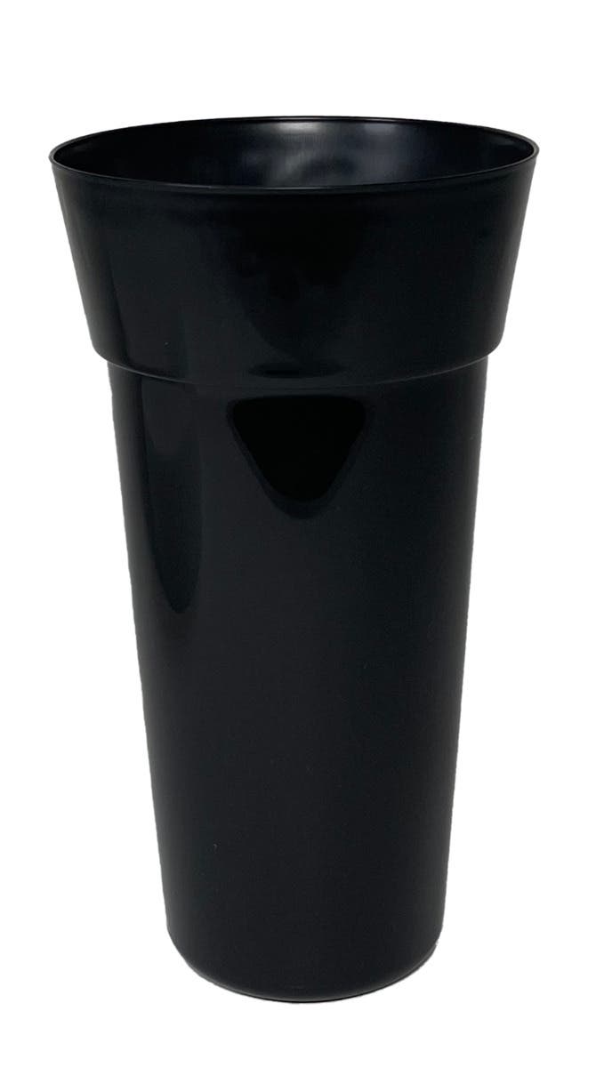8.5 x 15.5 Black Flower Plastic Bucket