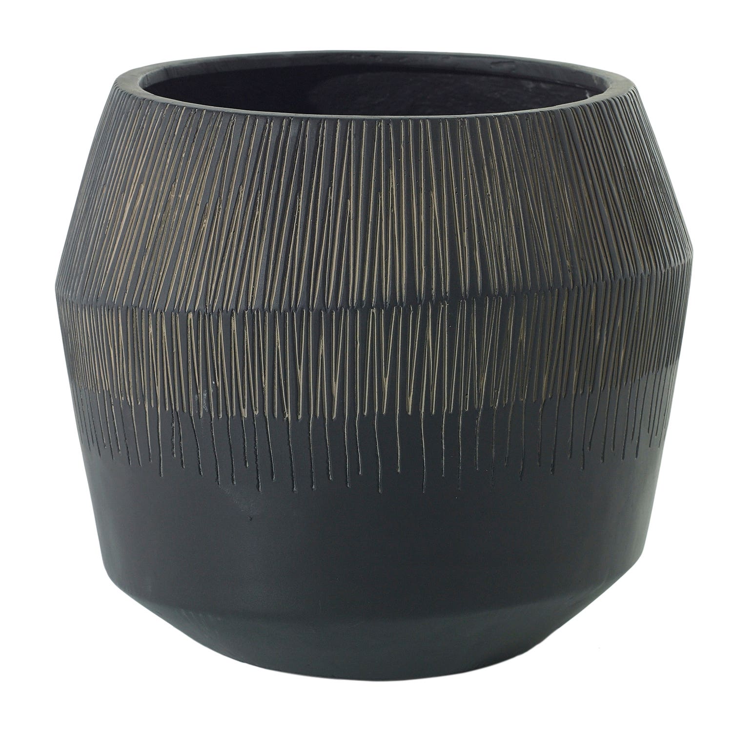 19 x 16.5 Jeva Black Ceramic Pot