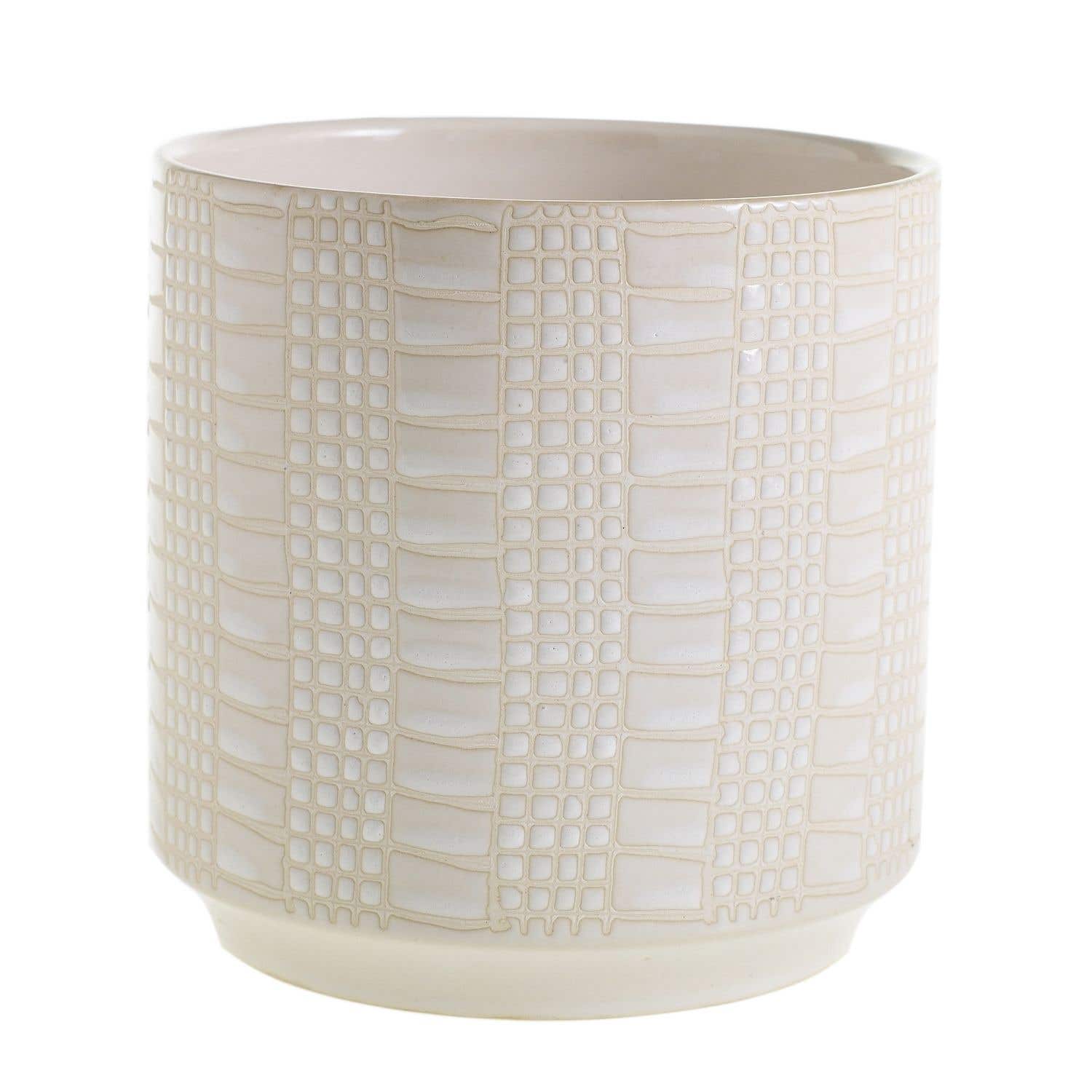 6.5x6.75 Zati White Ceramic Pots, 12
