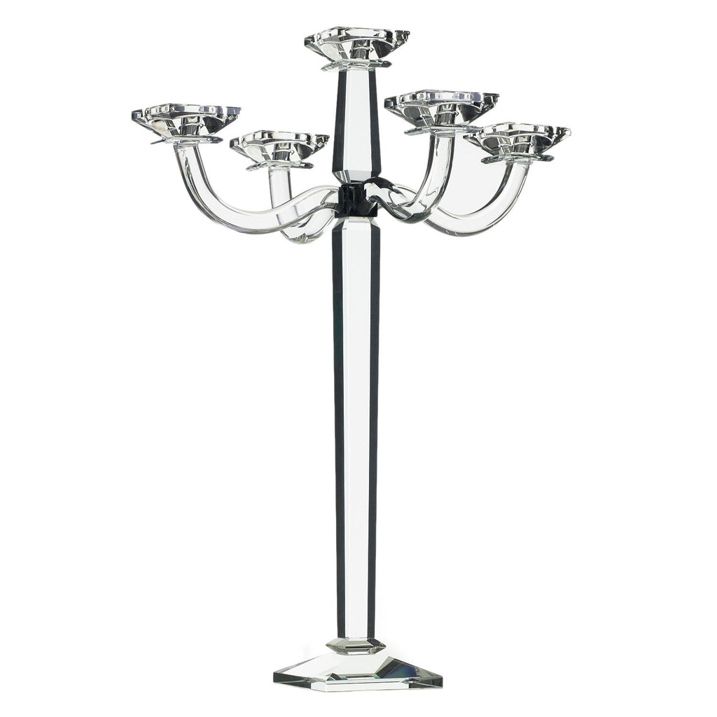 19.5 x 28 Regis Clear Glass Candelabra