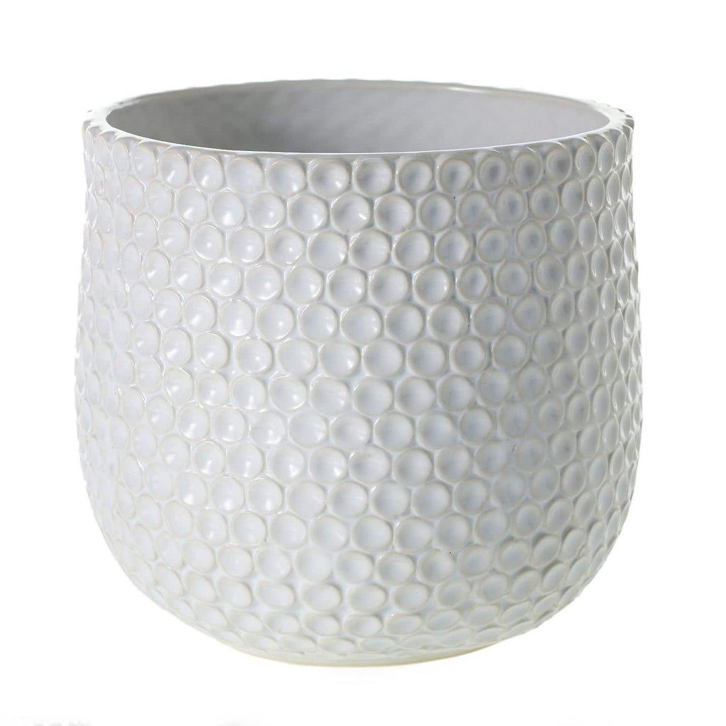 6.75 x 6.5 Ginny White Ceramic Pots, 8