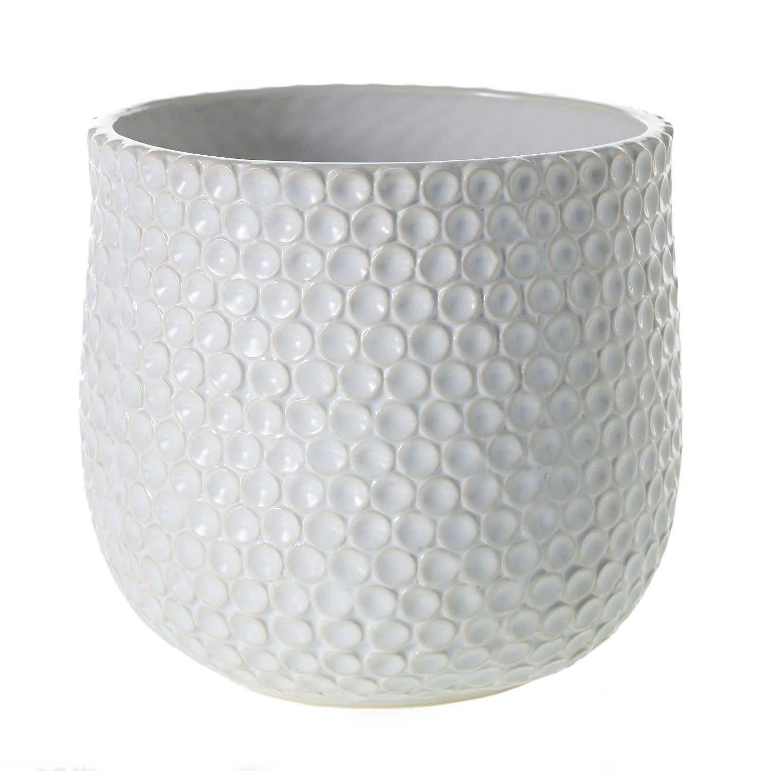 6.75 x 6.5 Ginny White Ceramic Pots, 8