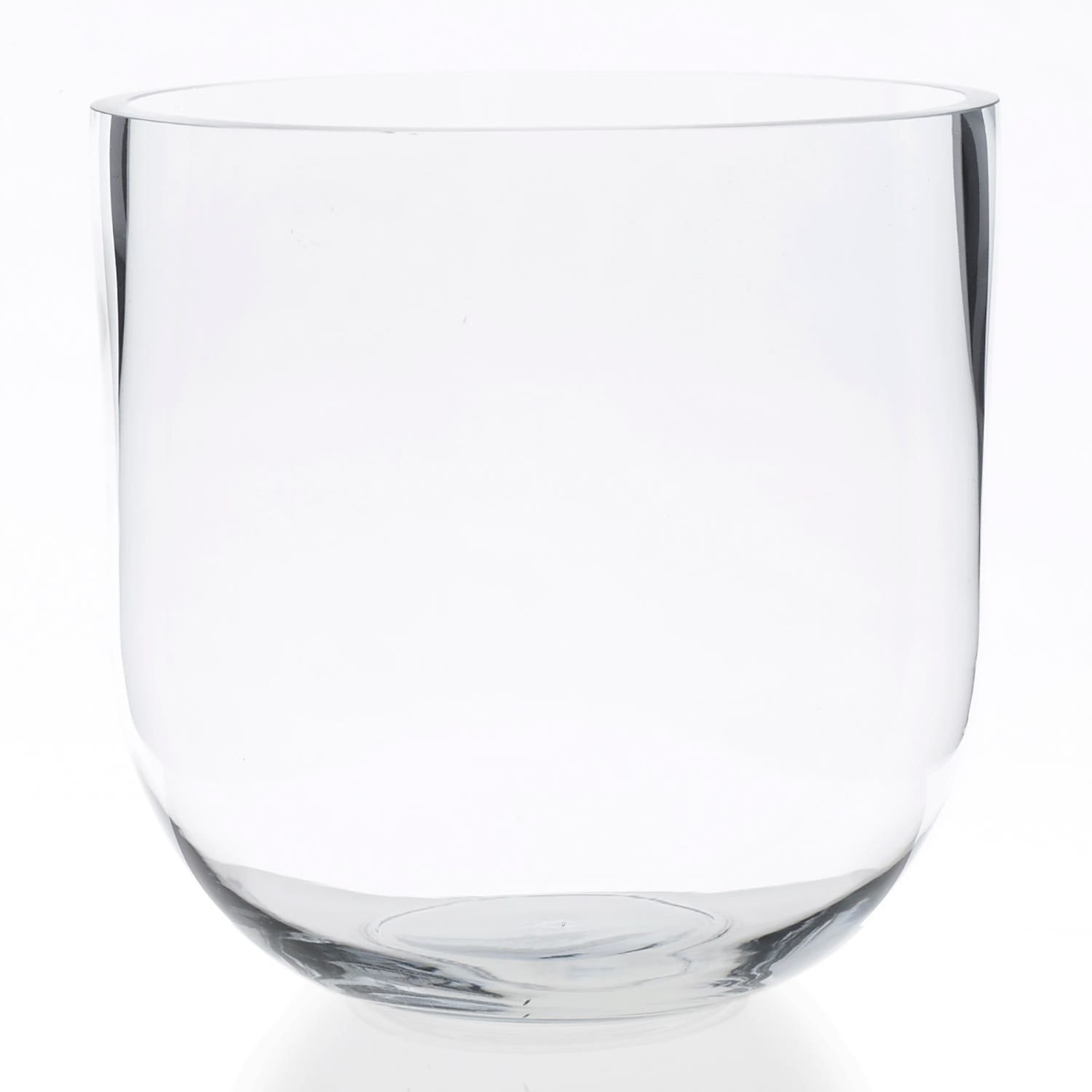 9.5 Fat Bowl Clear Glass Vase, 2-Case