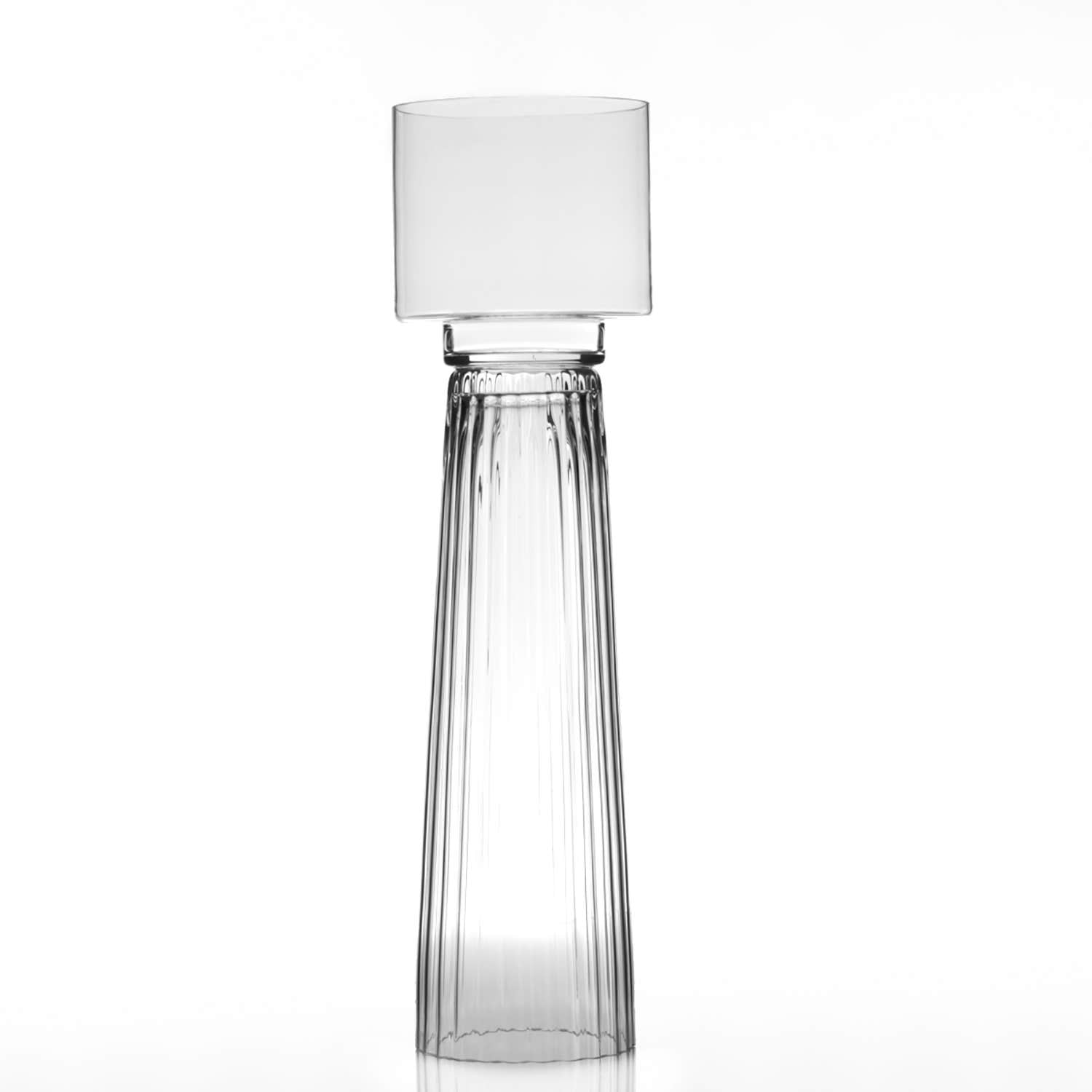 9 x 32.75 Pravara Clear Glass Vase