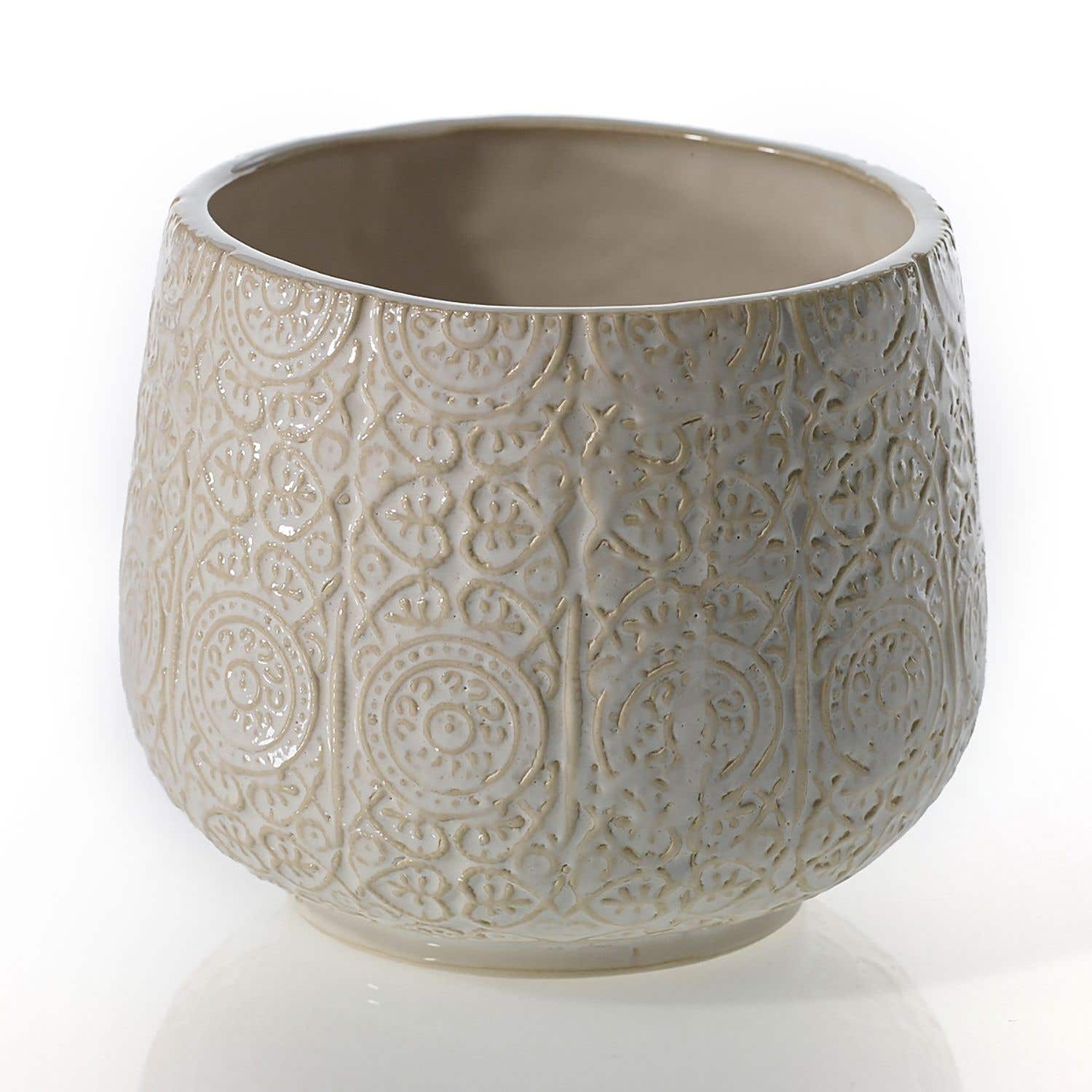 6 x 4.75 Francis White Ceramic Pots, 12