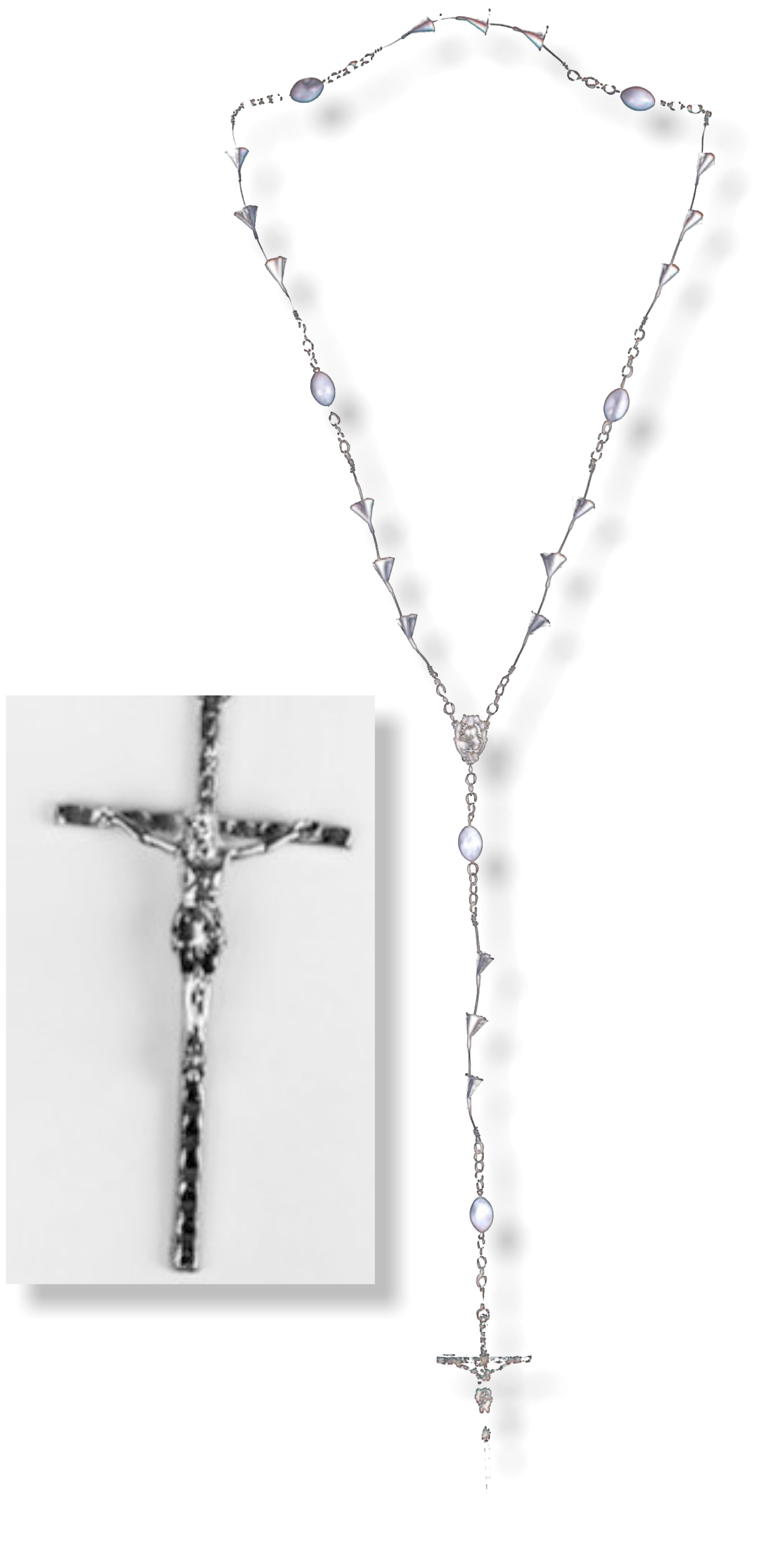 36 Silver Enternal Cross Rosary