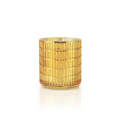 3.55 Antique Gold Glass Votive Holder