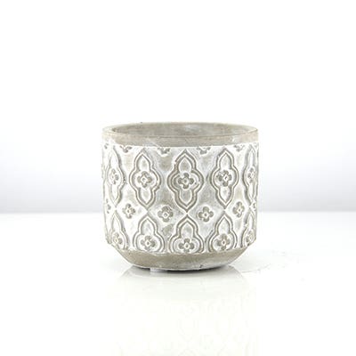 4 Rustic White Ceramic Pot