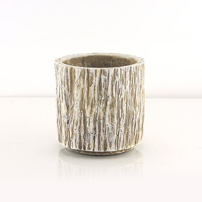 4 White Bark Ceramic Pot