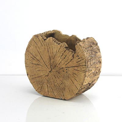 8 Wood Ceramic Planter
