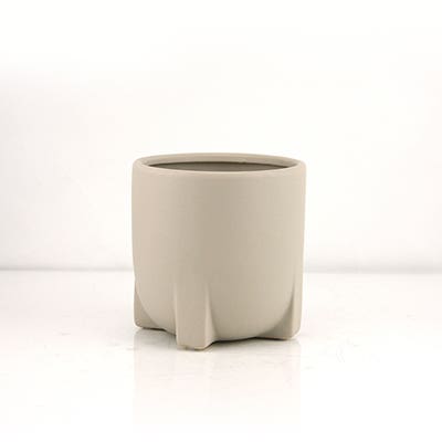 5 Taupe Smooth Ceramic Pot