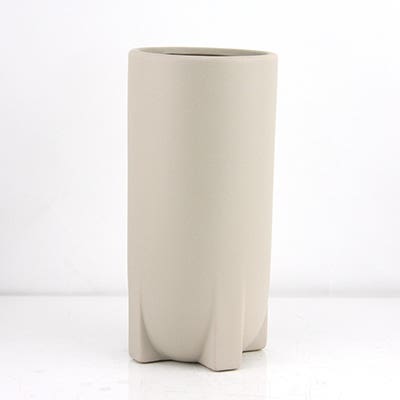 9.5 Taupe Smooth Ceramic Vase