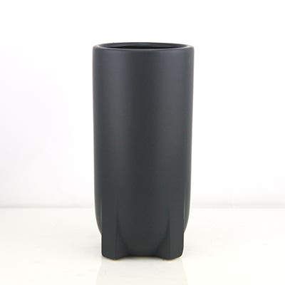 9.5 Black Smooth Ceramic Vase