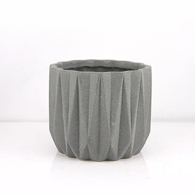 5.75 Gray Geometric Ceramic Pot