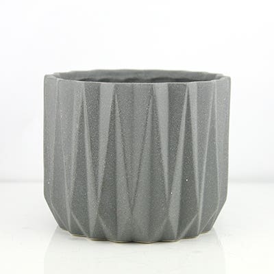 6.5 Gray Geometric Ceramic Pot