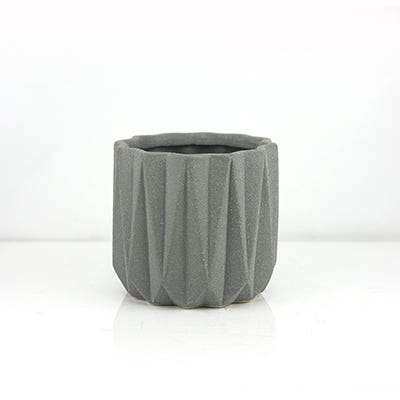 5 Gray Geometric Ceramic Pot