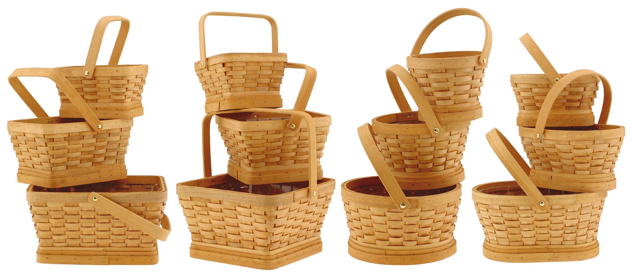5 Oval Woodchip Baskets, Set of 3