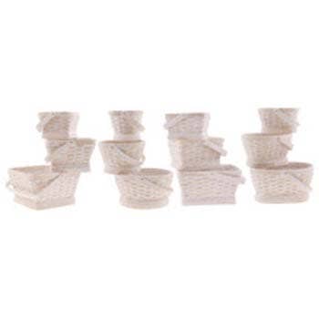 6 Oval Woodchip Baskets, Set of 3