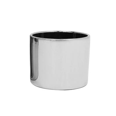 6 x 5.5 Silver Metallic Ceramic Pot