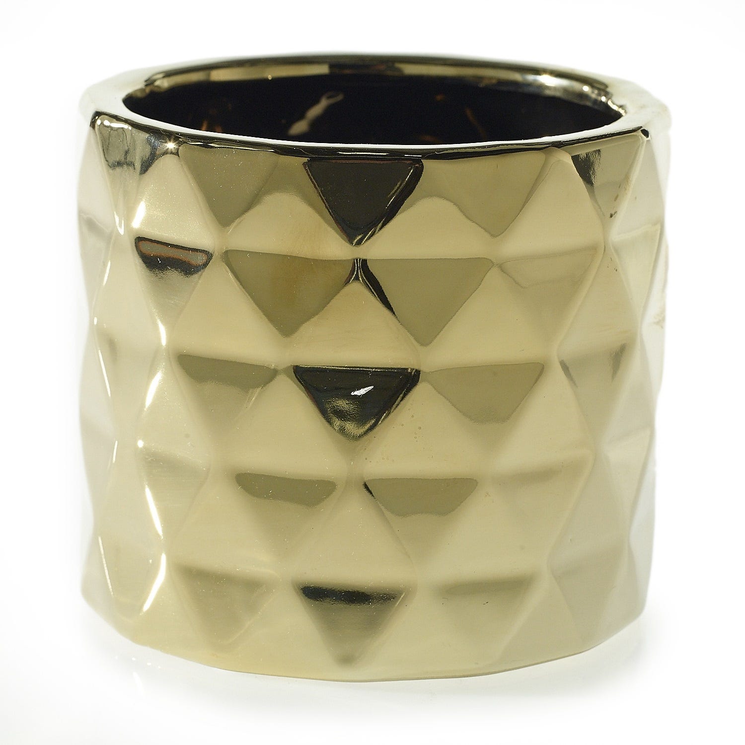 5.75 x 5 Architect Gold Ceramic Pot