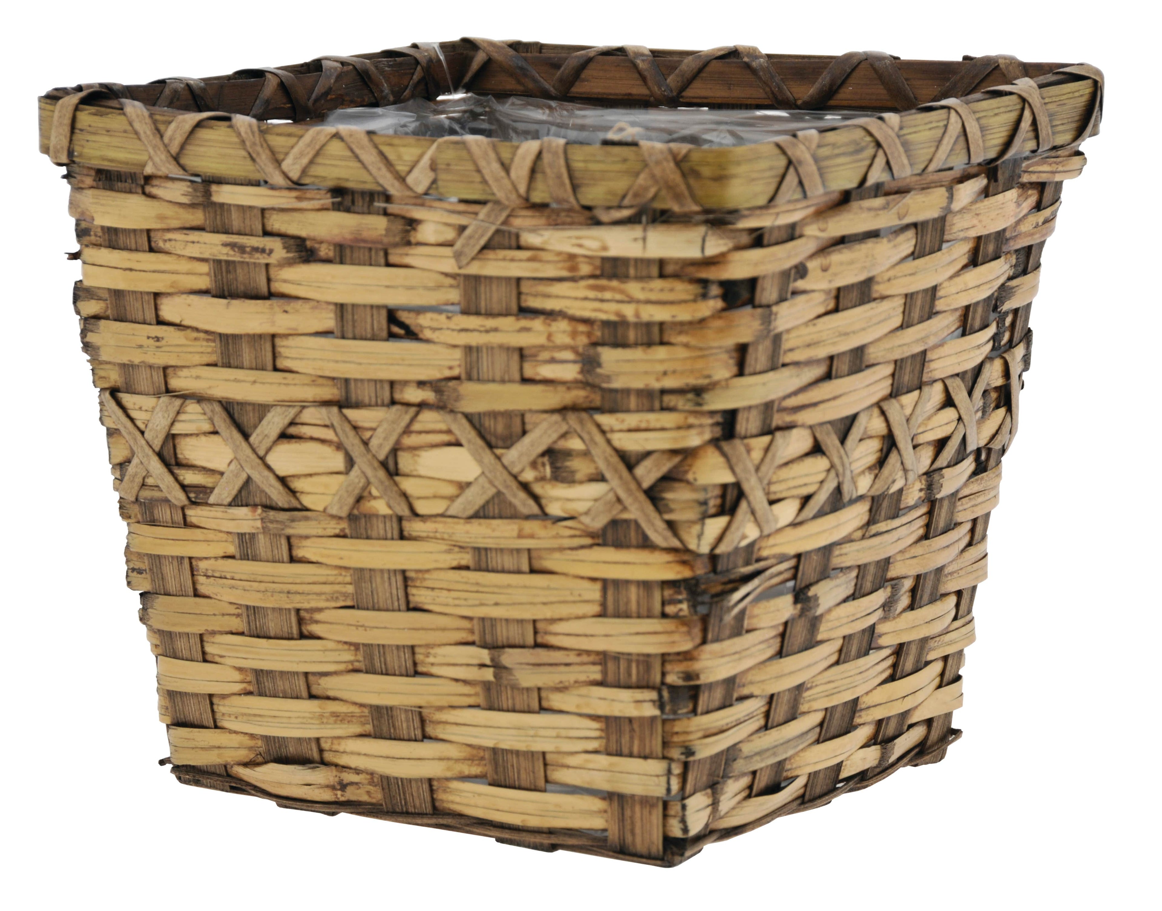 8 Square Brown Bamboo Pot Cover