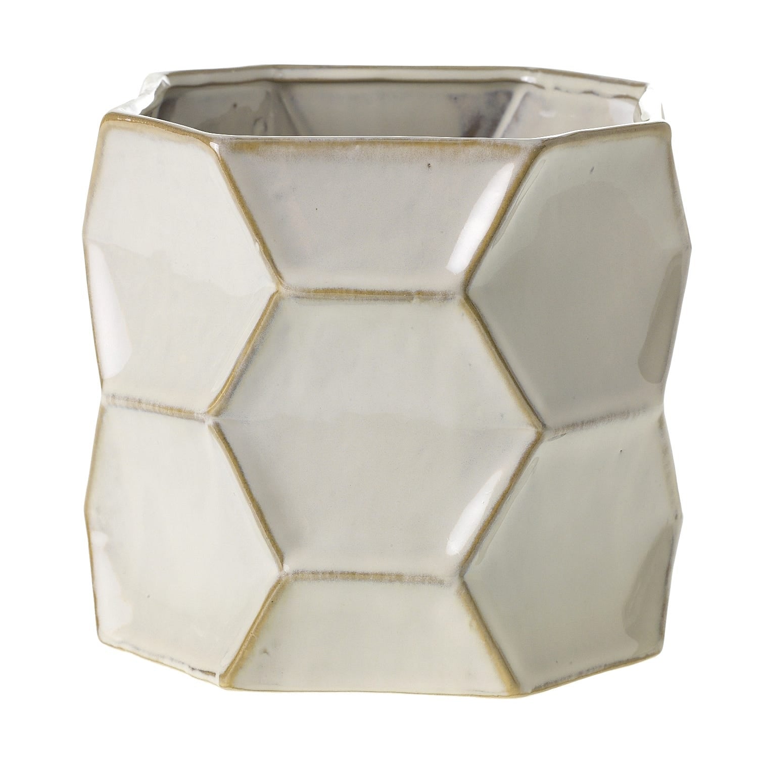 7.75x6.75 Jabi White Ceramic Pots, 6