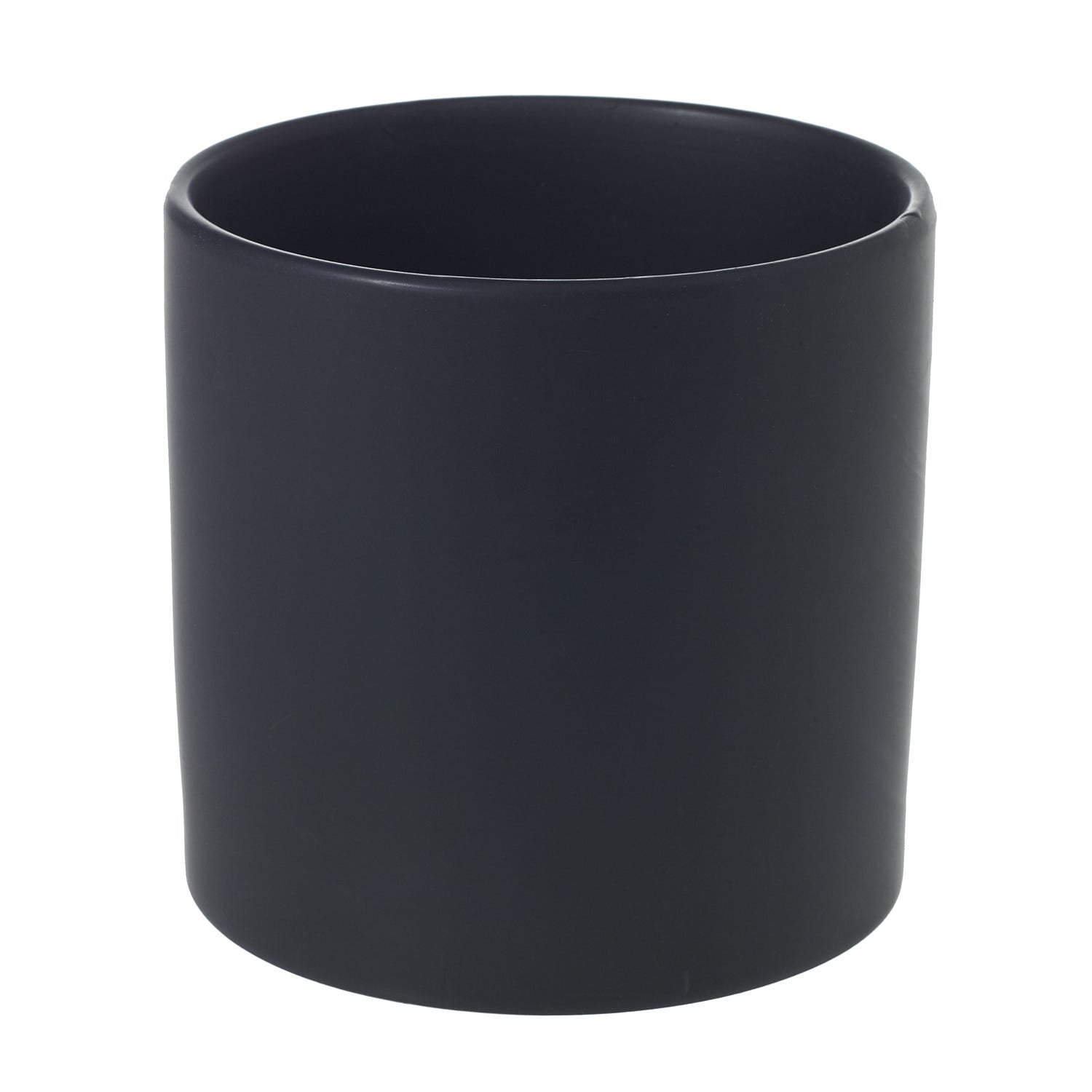 6.5 x 6.25 Cercle Black Ceramic Pot