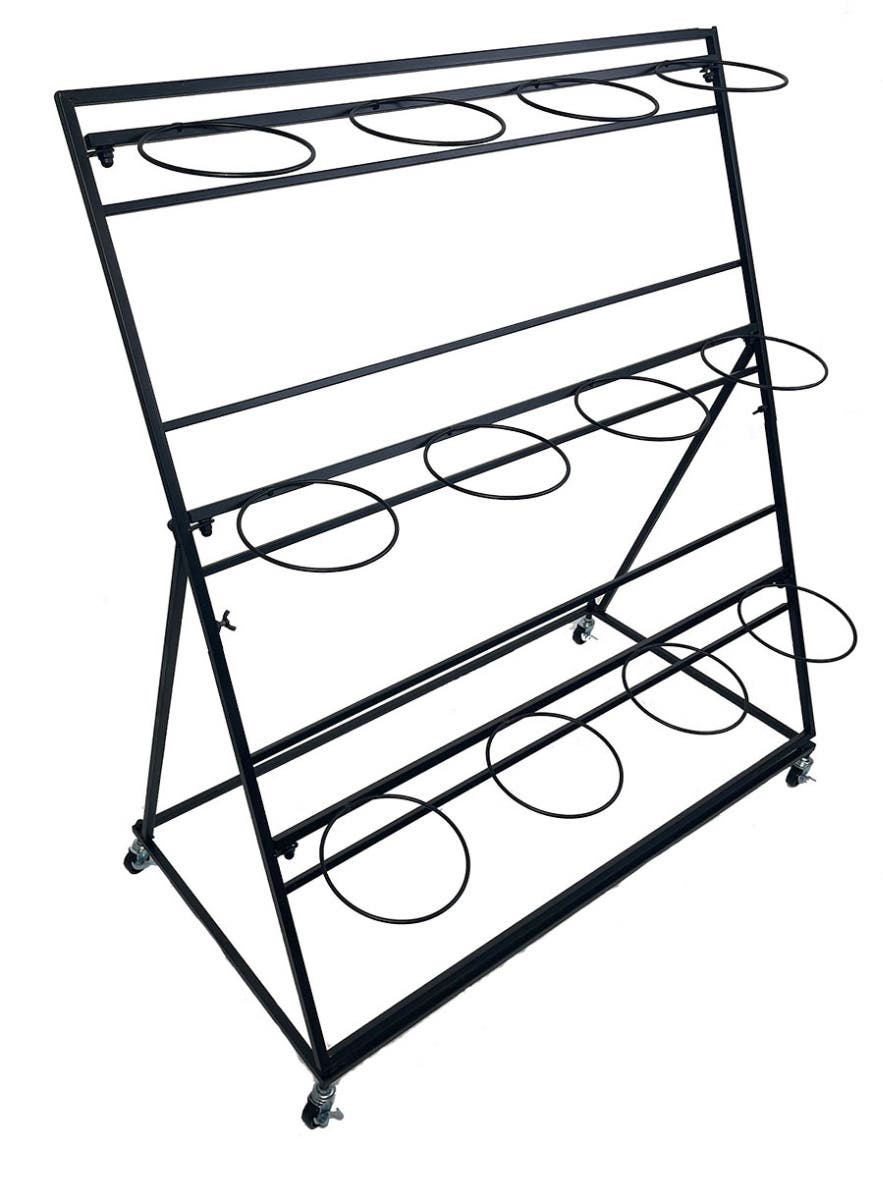 20 x 39 x 43 Black Flower Metal Rack