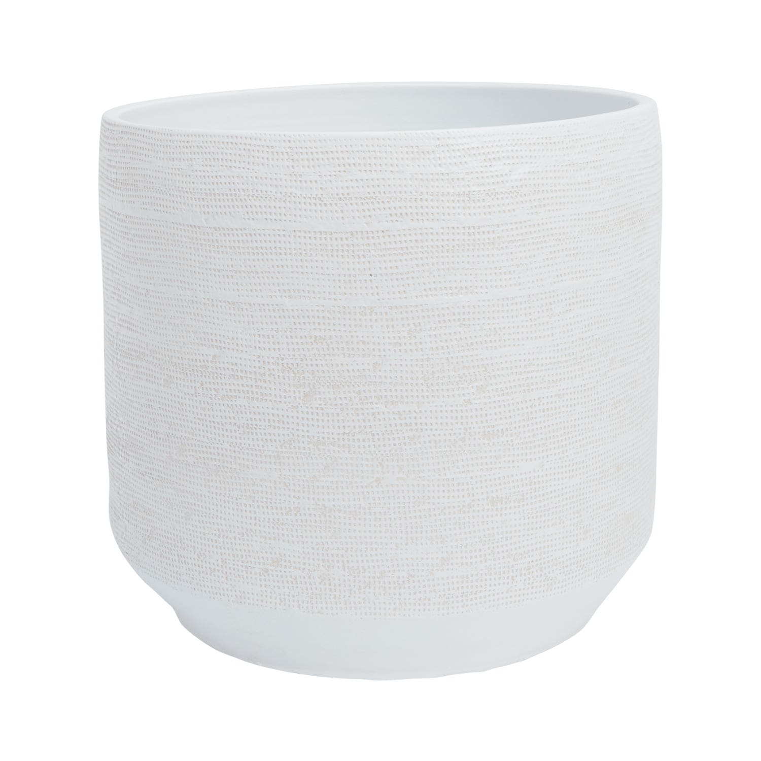 14.75 x 13.5 Ray White Ceramic Pot