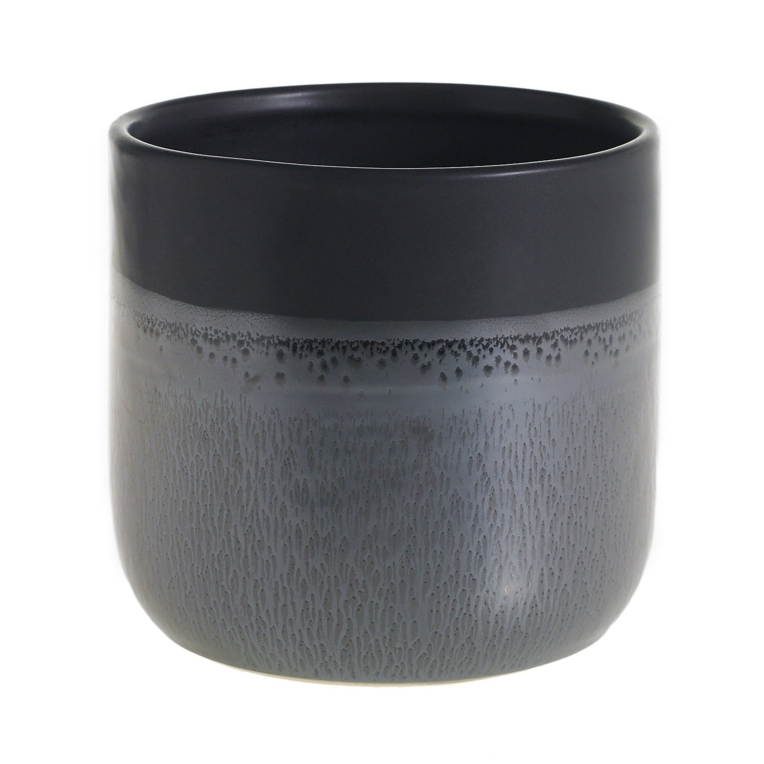 7 x 6.75 Lennon Black Ceramic Pot