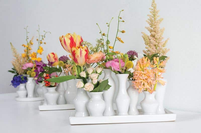 11.75x4.5x6 Chic Ceramic Bud Vases, 6