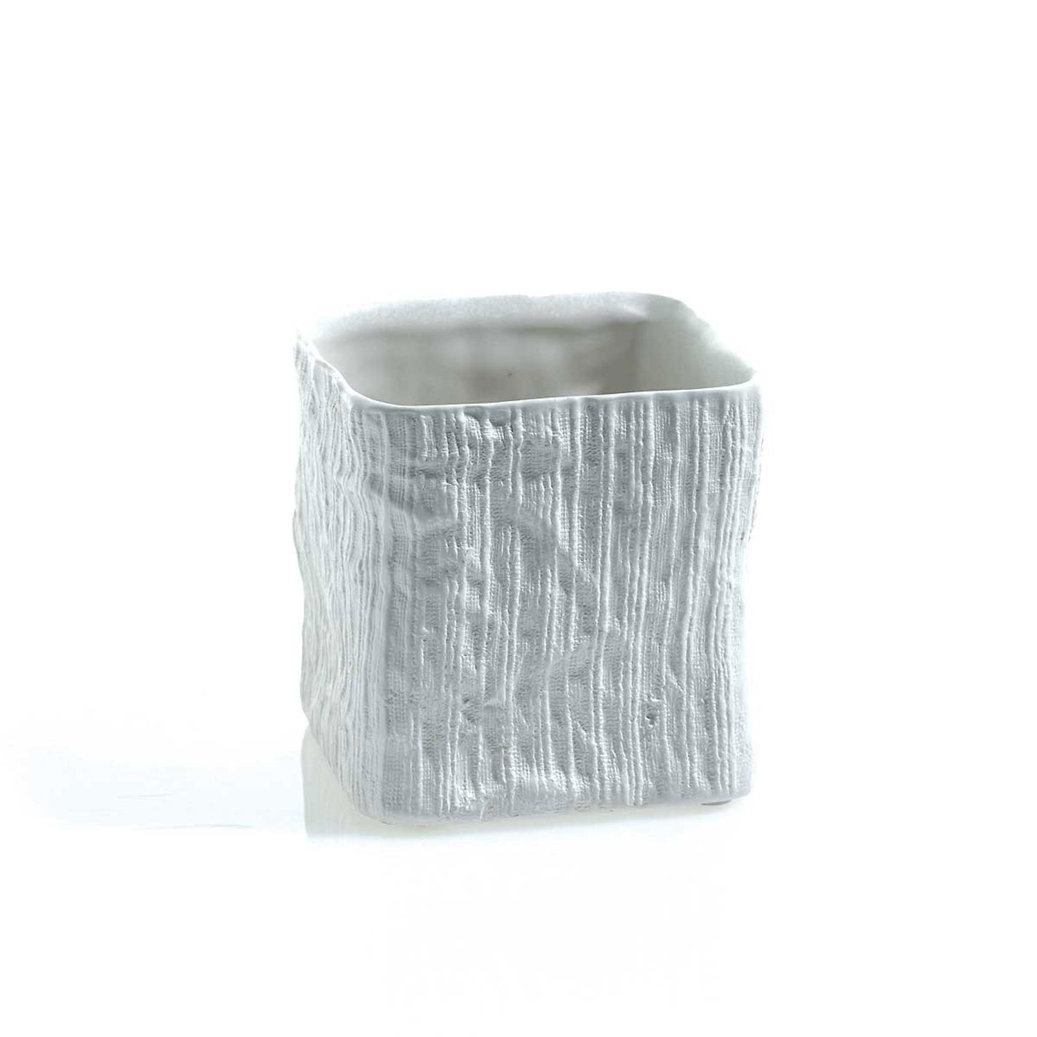 4.25 x 4.25 Linen White Ceramic Cube