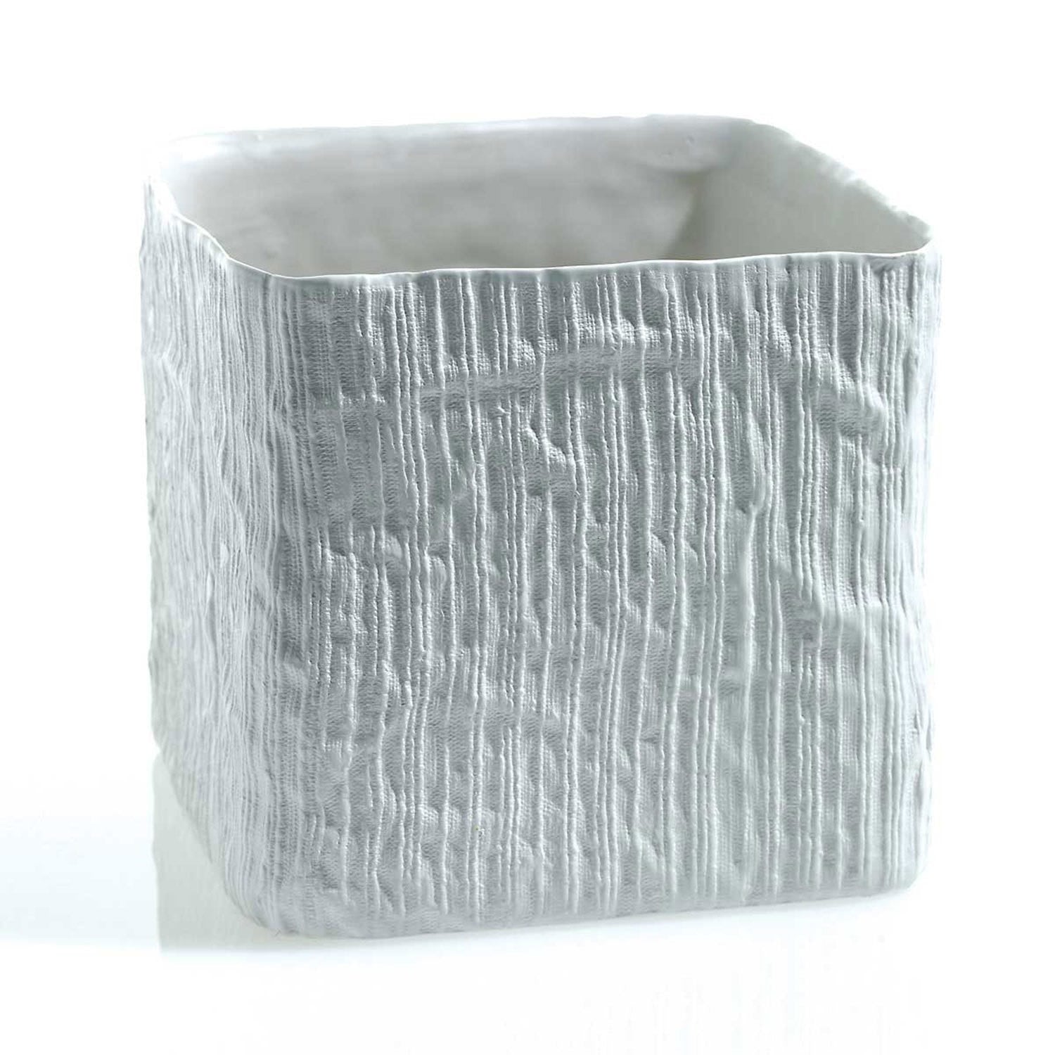 6.75 x 6.25 Linen White Ceramic Cube