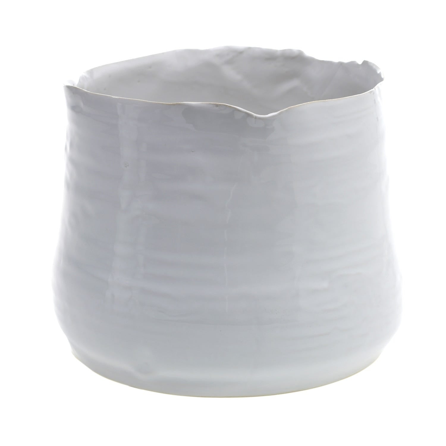 7.25 x 5.5 Tegan White Ceramic Pot