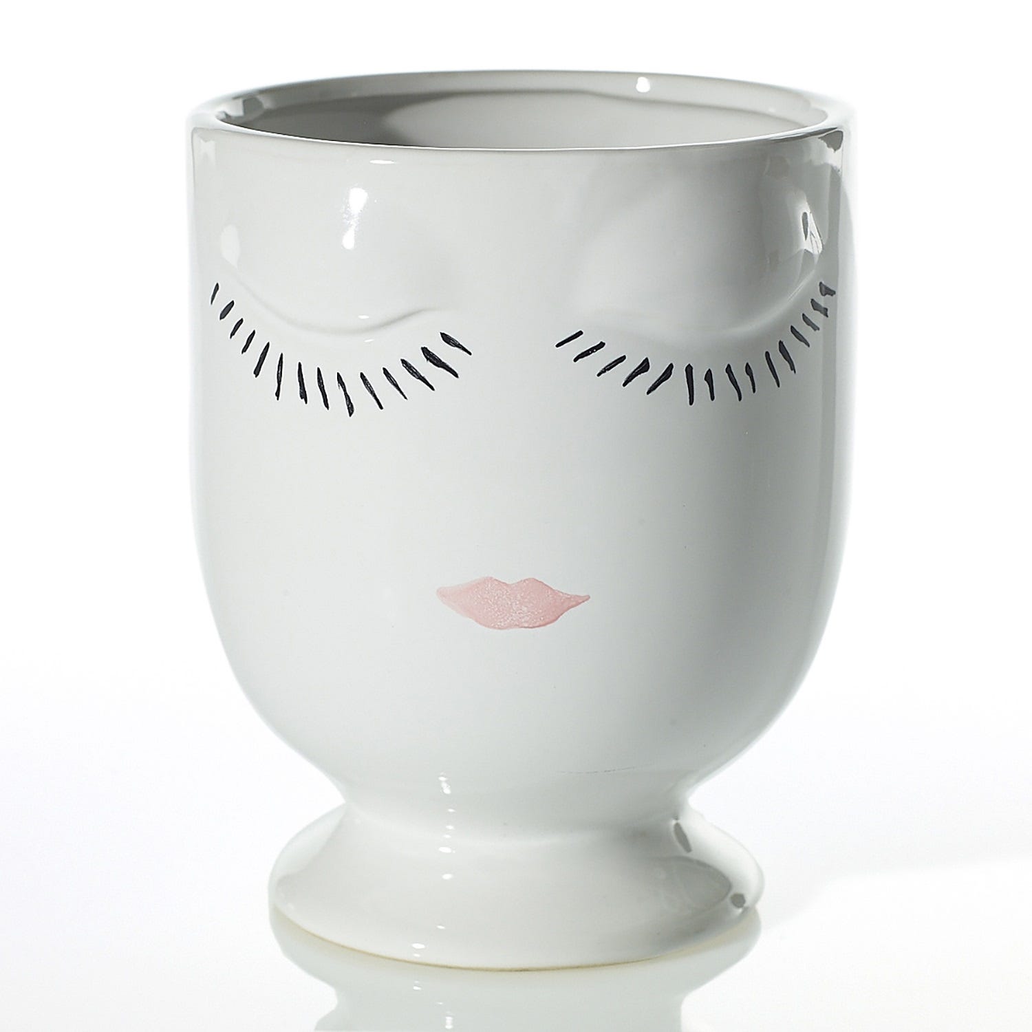 5.5 x 6.75 Celfie Vanilla Ceramic Pot