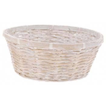 10 White Wash Rattan Bowl