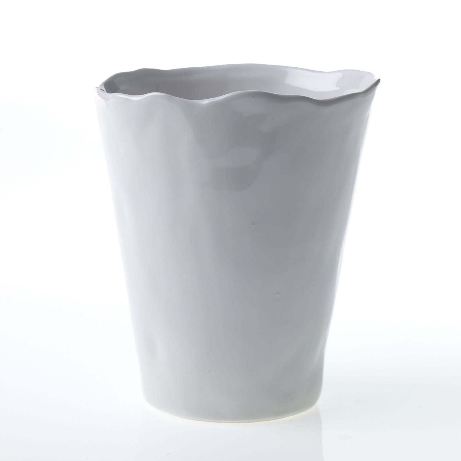 5.25 x 6.5 Journey White Ceramic Pot
