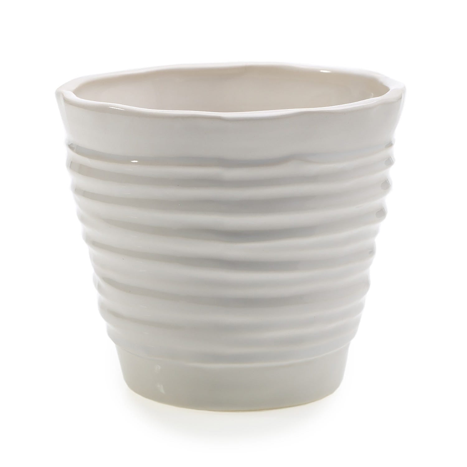 5.25 x 4.75 Format White Ceramic Pot