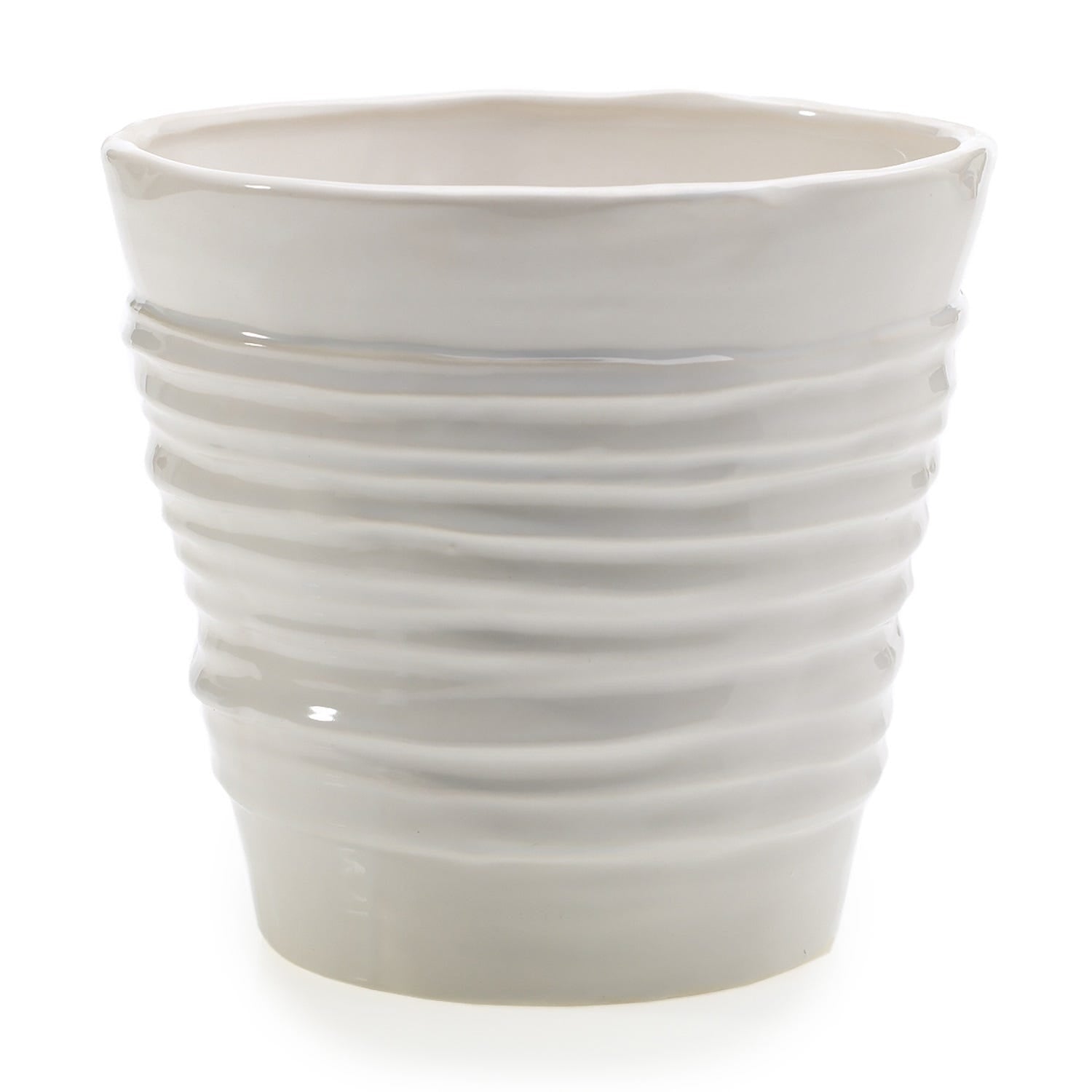 6.75 x 6.25 Format White Ceramic Pot