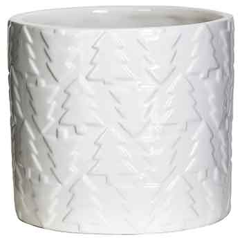 White Xmas Tree Ceramic Pot 4.5"