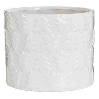 White Xmas Tree Ceramic Pot 6.5"