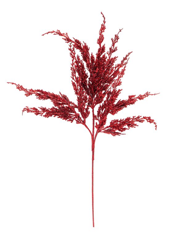 31"Red Glittered Cedar Spray X3