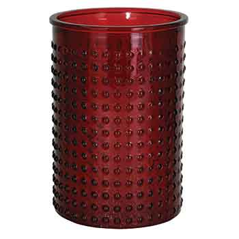 7" Red Dot Glass Cylinder