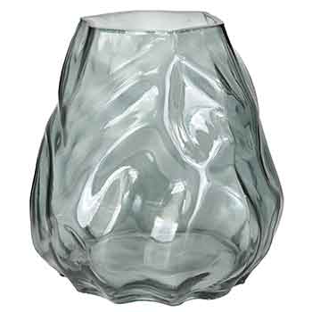7" Eucalyptus Molten Rock Glass Vase