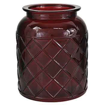 7" Red Wide Glass Jar
